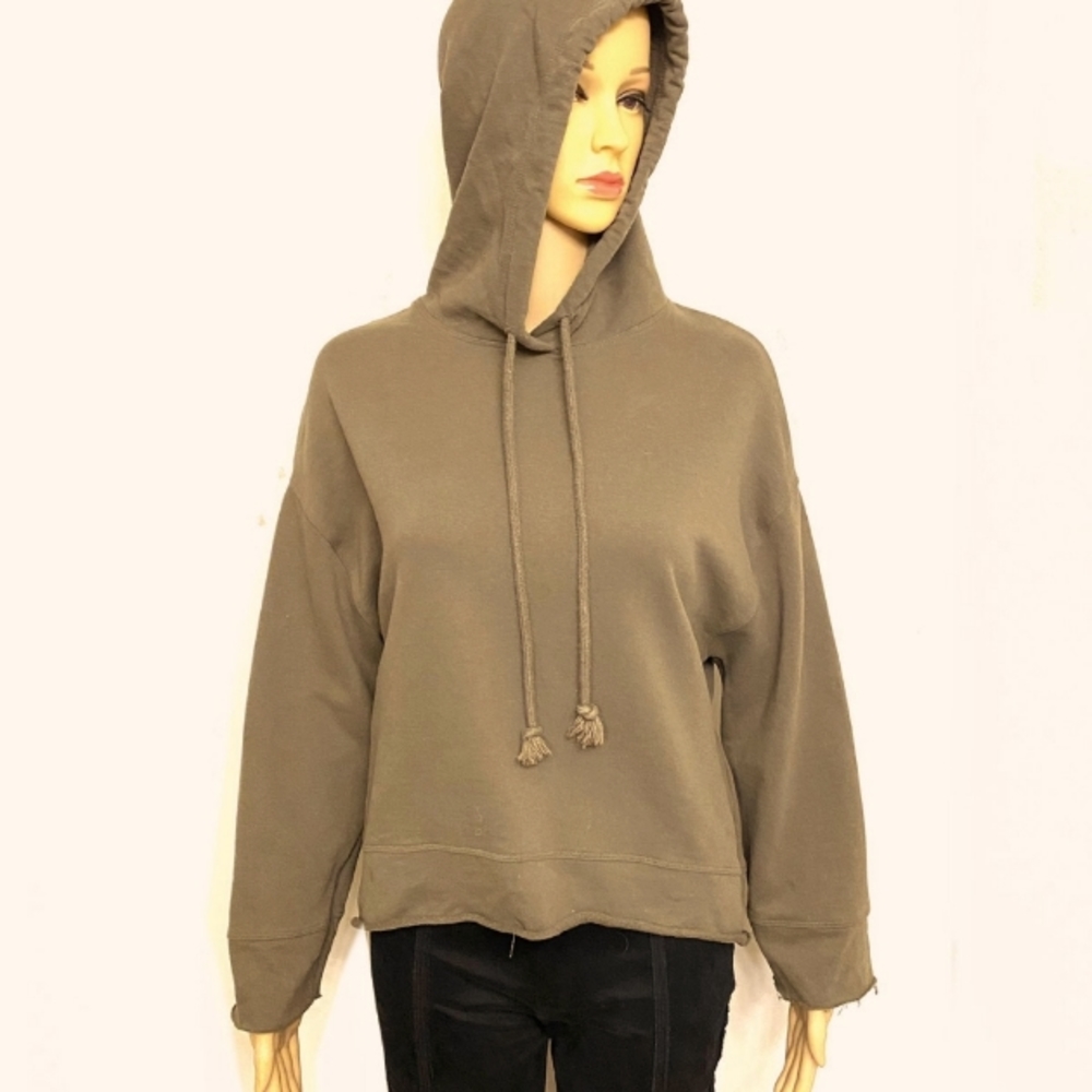 Green Cropped Hoodie